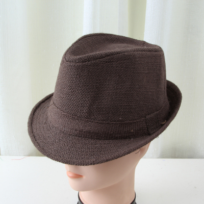 Single-color monochrome linen Hat adult Hat temperament of a mature man Hat