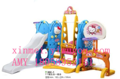 Children's toy slide swing basketball three-in-one combination of indoor amusement plastics environmental