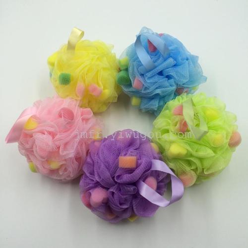 hot sale boutique sponge grain loofah sponge mesh sponge fine mesh bath ball super soft bath ball rich foam