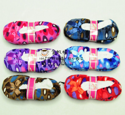 Spot export winter Korean edition home floor socks anti-skid flannel thickened toilet shoes oval design floor shoes.