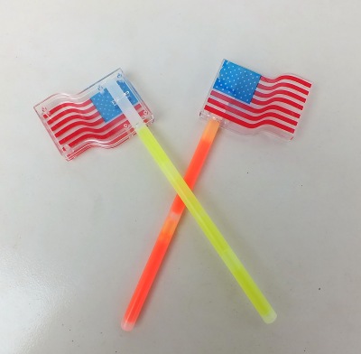 glow American flag wand