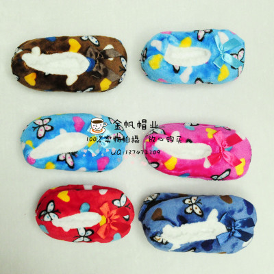 Foreign trade spot winter leopard print children Korean edition home flannel thickened indoors shoes floor shoes children's floor towed.