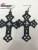 Accusative case jewelry new cross iron plates painted earrings