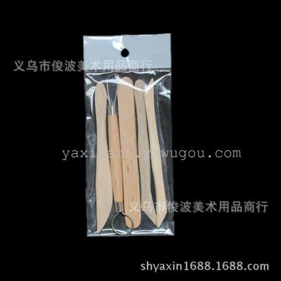 Ya new art-wooden clay tool set of 5 soft Kit pottery clay tools trowel