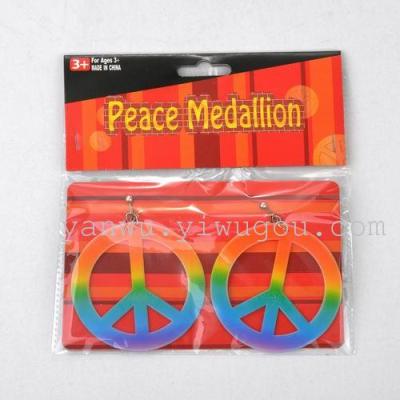 Direct sale peace logo earrings fantasy colored peace earrings