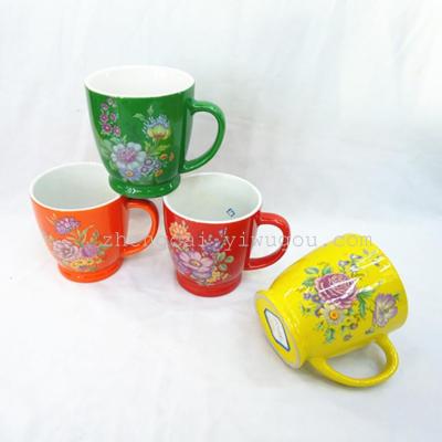 Color-glazed porcelain ceramic coffee cups 