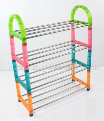 Assembling 4 tier shoe rack four tier color shoe rack, full colour composite shoe rack, three, four, five