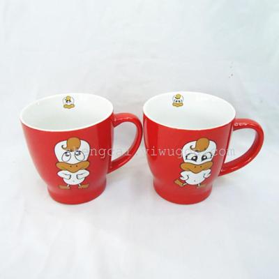Advertising Cup red ceramic glazed mug cartoon mug