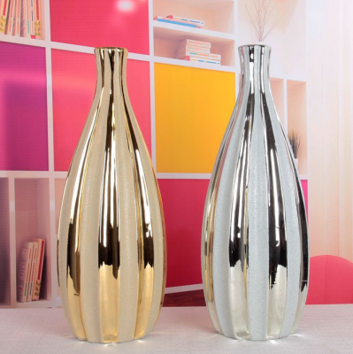 Gao Bo Decorated Home Modern home decoration ceramic vase creative electroplating frosting process furnishing 