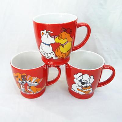 Stoneware  glazed mug cartoon Cup stock 