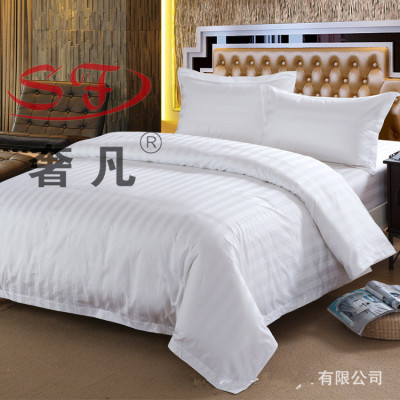 Zheng hao hotel supplies pillowcases bed sheets bedding bedding four - piece hotel rooms satin stripe