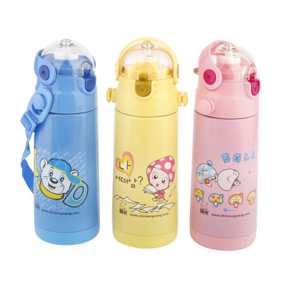 Xuguang Genuine Goods Stainless Steel Vacuum Children's Cartoon Vacuum Thermos Cup