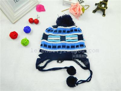 Fall/winter grass hither child Hat knitted woollen hats snow helmet Hat baby three bumper caps