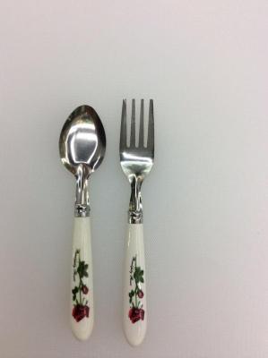 Faux ceramic handle plastic handle colored ladles, forks