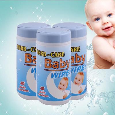 Barreled baby wet towel 40 sheets babay wipes wipes the tape covers factory direct