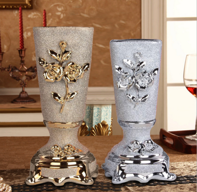 Gao Bo Decorated Home Hand - made ceramic decorative craft home furnishing electroplated frosted ceramic vases