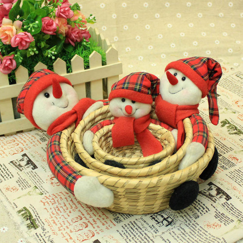 christmas gift home storage basket handmade straw woven storage basket pastoral style storage basket