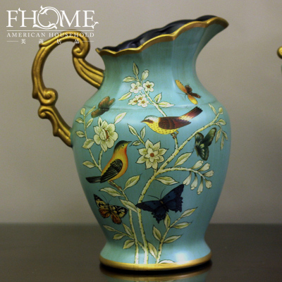 Rural crafts painted blue met home accessories body milk jug vase decoration ceramic vases