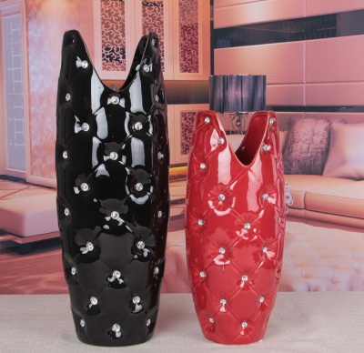 Gao Bo Decorated Home New diamond-encrusted ceramic vases modern home decoration craft furnishings