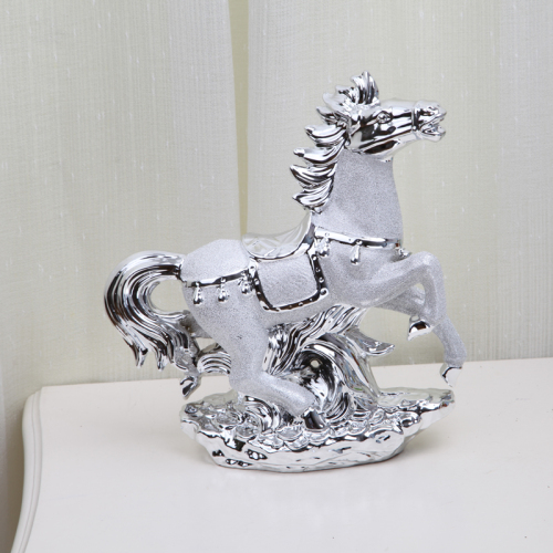 12a01 running horse ceramic ornaments gold and silver two colors