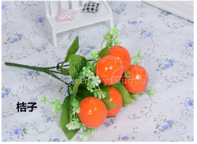 Best selling grass/artificial flowers simulation simulation of plastic flowers/flower/decorative flowers 5 fruit bouquet