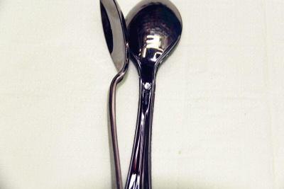 Disposable spoons black small plastic spoon