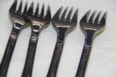 Disposable plastic fork fruit fork fork tuba forks