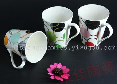 Ceramic decorated cups of coffee cups