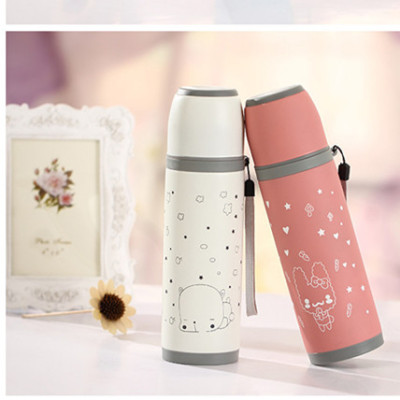 Factory Direct Double-Layer Stainless Steel Vacuum Cup Cartoon Bullet Water Cup