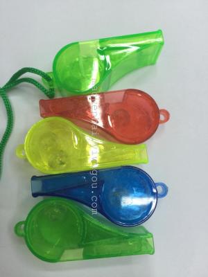 Flat transparent whistles, children's whistles, plastic whistles