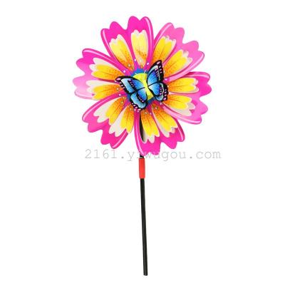 Toy windmill decoration garden environmental protection spring plastic colorful flash sequins windmill