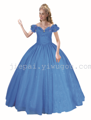 New adult Cinderella costume-blue dresses Scarlett. Johnson cosplay dress