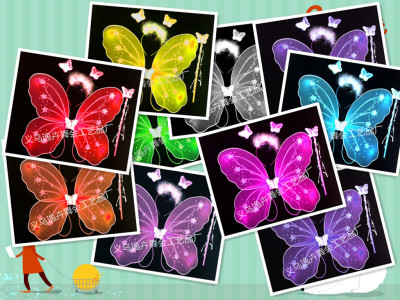 Children's show party set luminous Butterfly wing set of three Angel Wings three-set Children's Day toys best sellers
