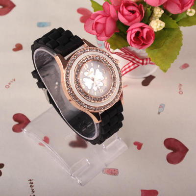 New women's drill table export selling explosive fashion Silicon strap women watch