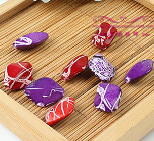 Acrylic natural color drawing bead painting process flat melon seed accessories