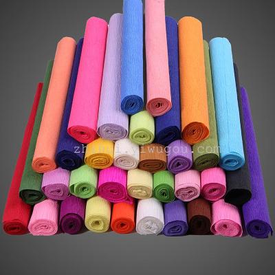 Flower packaging materials solid color wrinkle roll paper bouquet DIY roll edge paper wholesale