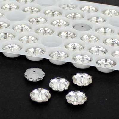 Glass Strass  Plum Flower Flatback Crystal Clear Glass Strass High Shine Sew On DIY For Garment