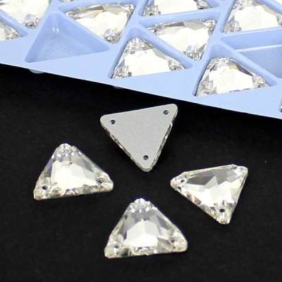 High Shine Glass Beads Triangle Flatback Crystal Clear Glass Beads Sew On DIY Beads For Garment Sewing Glass Beads