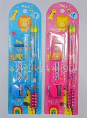 Manufacturers wholesale supply various stationery set, components, such as a pencil eraser pen ruler