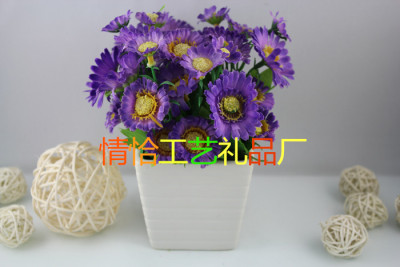 Quartet stripes cups yesi Chrysanthemum living room table decorative flowers set creative shelf decoration