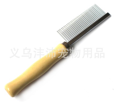 Pet products dog wooden handle single face pet grooming comb brush single-row pets 17*2.9