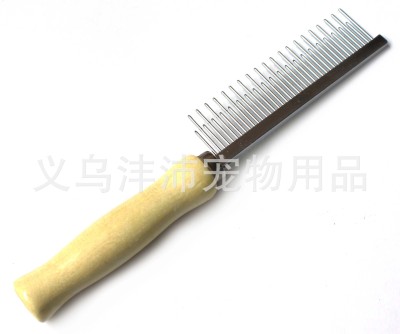 Pet products dog wooden handle length of single-sided comb teeth Gilling single-row pets 19.5*2.8