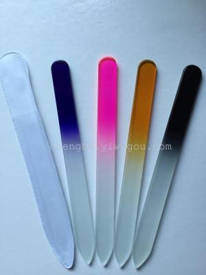 Crystal nail file for foreign trade export, both sides of frosted glass sandblasted over monochrome glass nail file