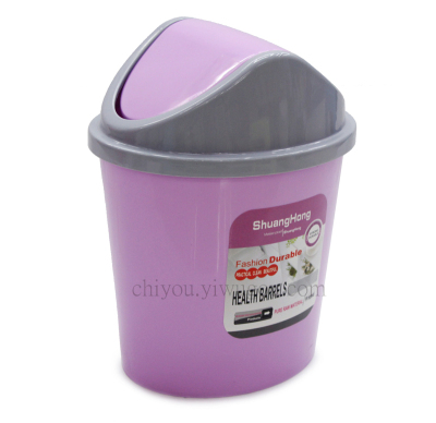 Creative fashion trash can with lid kitchen bathroom living room storage bins CY-6206