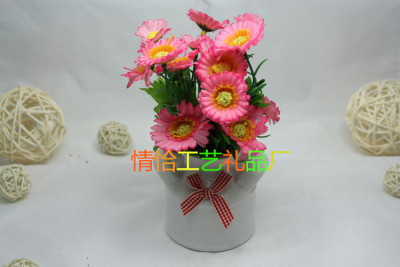Yesi binaural pot Chrysanthemum living room table decorative flowers set creative shelves display bonsai