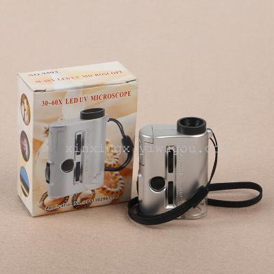 New mini optical magnifier with check lamp multifunctional portable 60 x hd microscope
