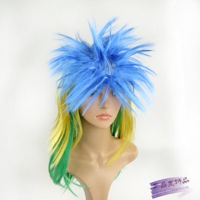 Masquerade dress up wig-wig bars show fans around wallet color comb hair