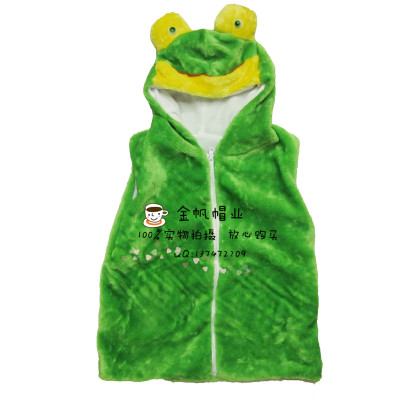Foreign trade winter vest chemical fiber wool cartoon warm frog, a stuffed animal with a stuffed animal.