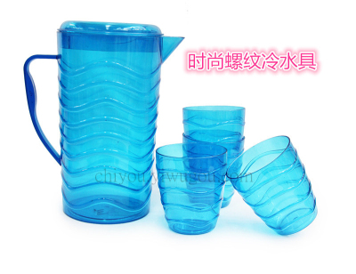 Thick transparent plastic cold pierced the kettle pot with 4 cups CY-711