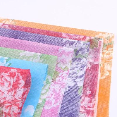 New Korean printed flower wrapping paper high-grade silk non-woven rice paper Cartoon Bouquet packaging materials